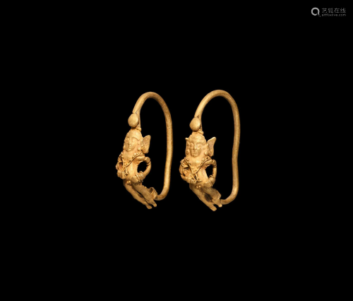 Greek Gold Eros Earrings