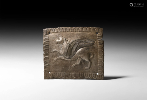 Greek Silver Plaque with Gryphon