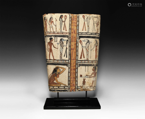 Egyptian Painted Cartonnage with Figural Panels
