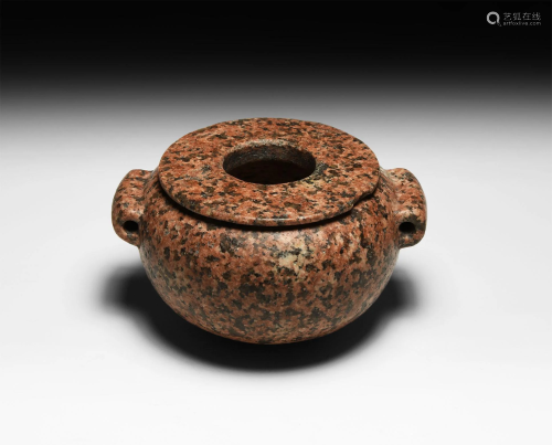 Egyptian Speckled Red Granite Vessel