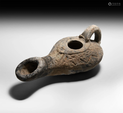 Large Greek Hellenistic Terracotta Oil Lamp