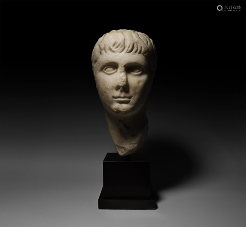 Roman Marble Head of Gaius Caesar