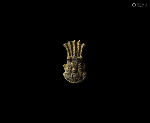 Egyptian Gold Bes Head Amulet