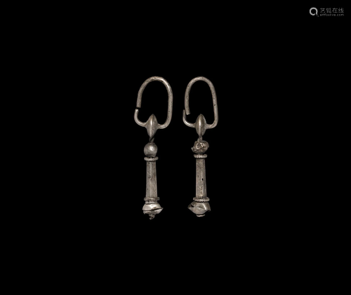 Byzantine Silver Earring Pair