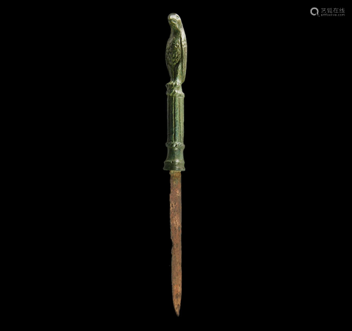 Roman Knife with Eagle on Column Handle