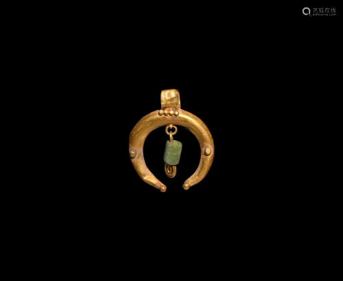 Roman Gold Lunar Pendant