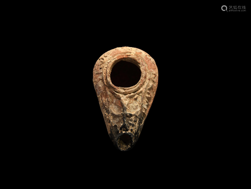 Byzantine Inscribed Terracotta Oil Lamp