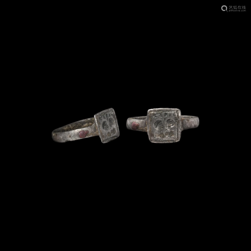 Byzantine Silver Wedding Ring with Facing Bust