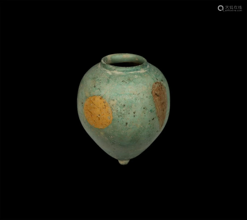 Parthian Turquoise Fritware Vessel