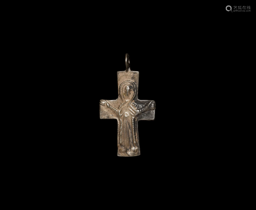 Byzantine Silver Cross Pendant