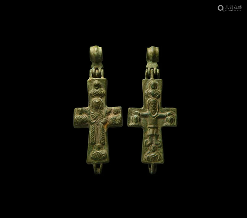 Byzantine Reliquary Cross Pendant