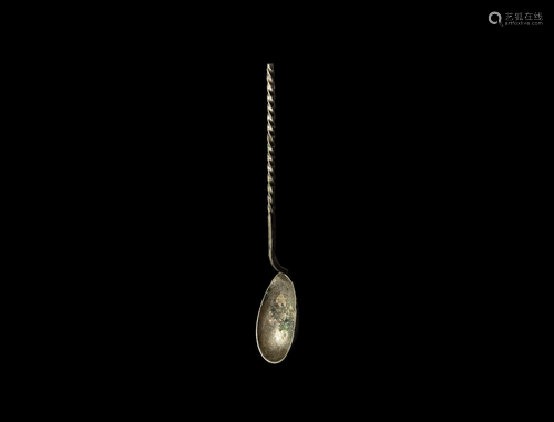 Roman Silver Spoon with Twisted Handle