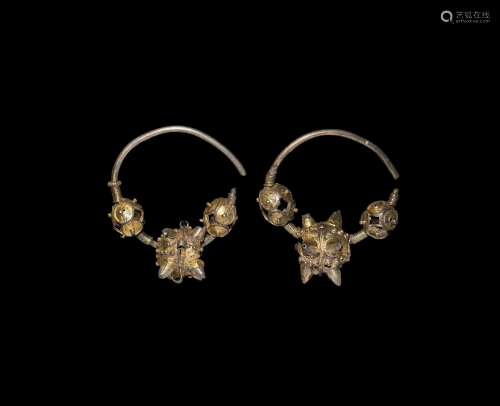 Byzantine Gilt Silver Earring Pair
