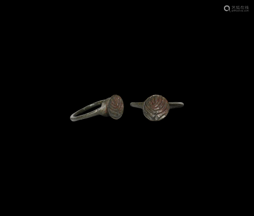 Roman Jewish Ring with Menorah