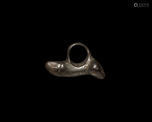 Roman Silver Phallic Pendant