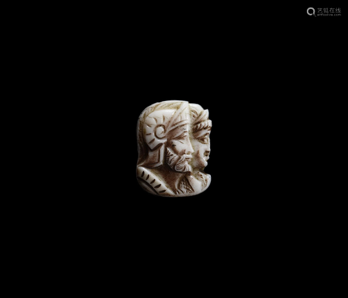 Roman Cameo with Jugate Busts