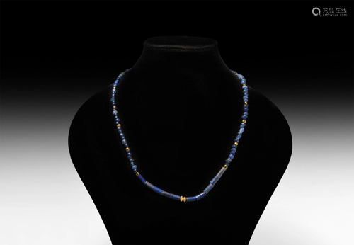 Roman Glass and Lapis Lazuli Bead Necklace String