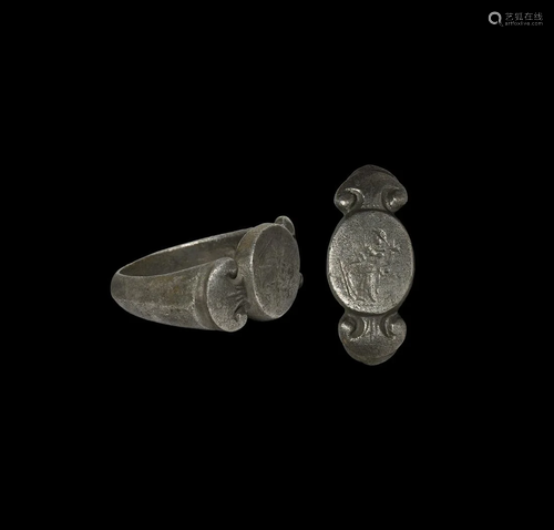 Roman Silver Ring with Fortuna