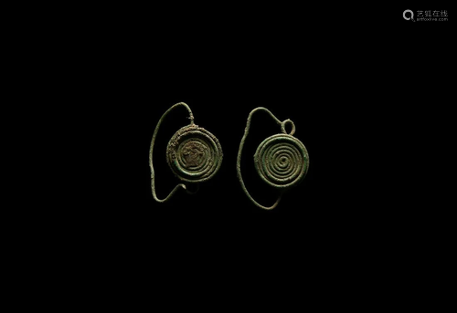 Roman Coiled Wire Earring Pair