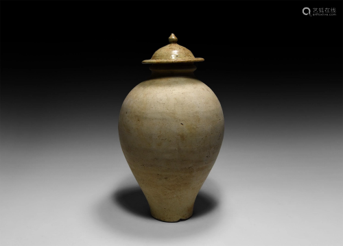 Chinese Tang White Ware Lidded Jar