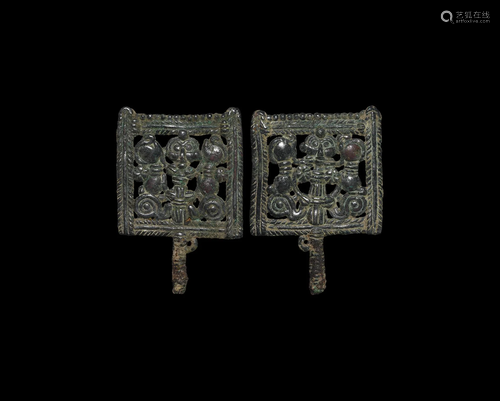 Luristan Master of Animals Finial Pair