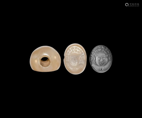 Sassanian Inscribed Stamp Seal with Lion's Head