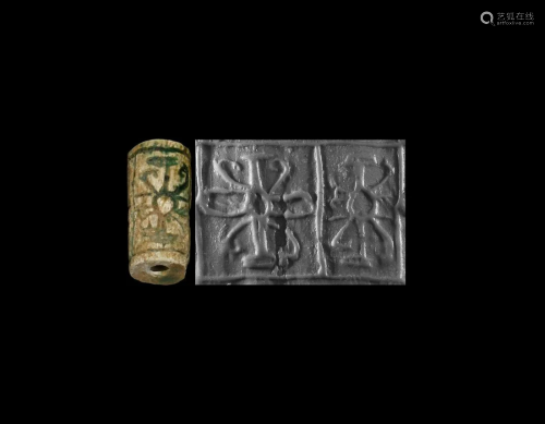 Sassanian Cylinder Seal with Motifs