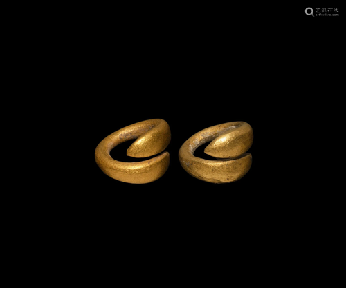 Gold Hair Ring Pair