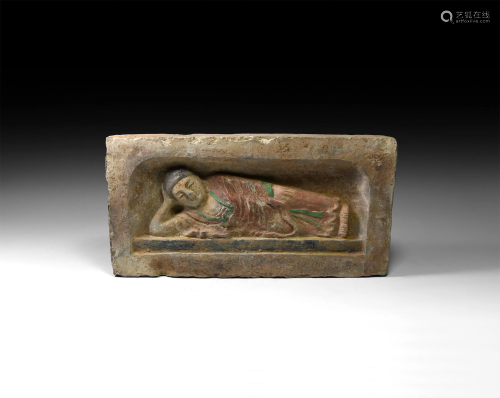 Chinese Wei Brick with Buddha in Death