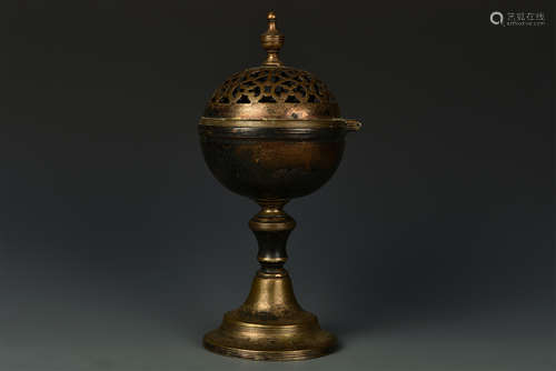 BRONZE GILT CENSER QING DYNASTY