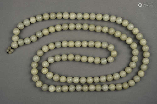 WHITE JADE BEADS ROSARY LATE 18TH CENTURY