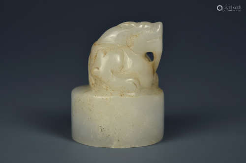 WHITE JADE SEAL QING DYNASTY