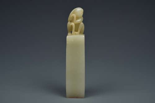 WHITE JADE SEAL QING DYNASTY