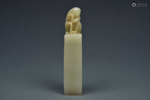 WHITE JADE SEAL QING DYNASTY