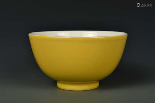 LEMON YELLOW GLAZED BOWL YONGZHENG PERIOD