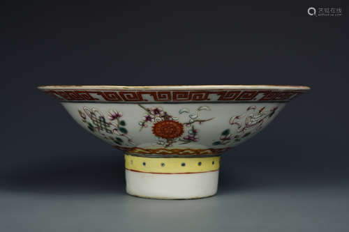 FAMILLE ROSE STEM BOWL