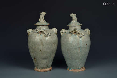 PAIR POTTERY VASE SONG DYNASTY