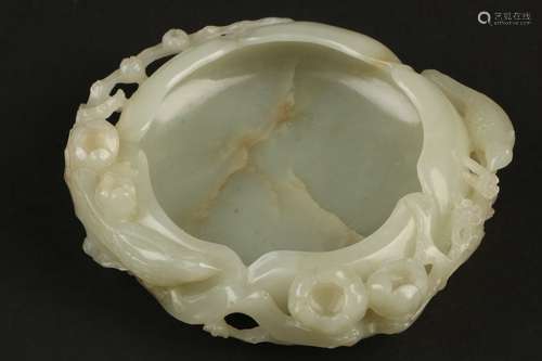 CARVED WHITE JADE WASHER