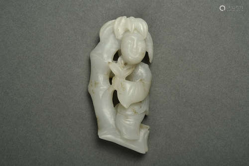 WHITE JADE PENDANT QING DYNASTY