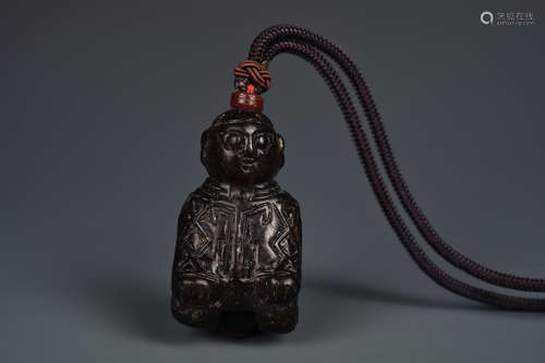 BLACK JADE FIGURE HAN DYNASTY