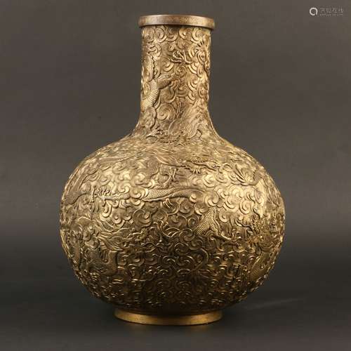 BRONZE GLOBULAR VASE