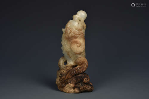 WHITE AND RUSSET JADE CARVING QING DYNASTY