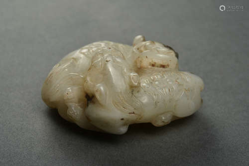 CREAMY WHITE JADE PENDANT QING DYNASTY