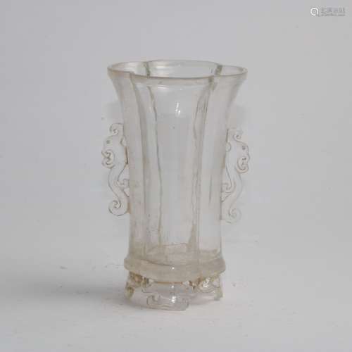 ROCK CRYSTAL VASE QING DYNASTY