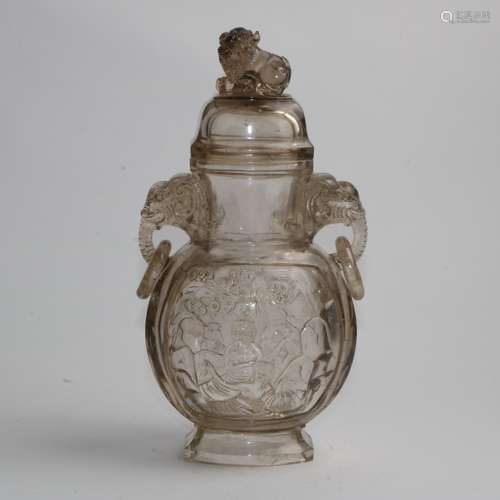 ROCK CRYSTAL VASE QING DYNASTY