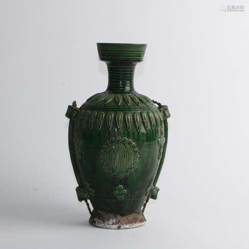 GREEN GLAZED VASE LIAO DYNASTY