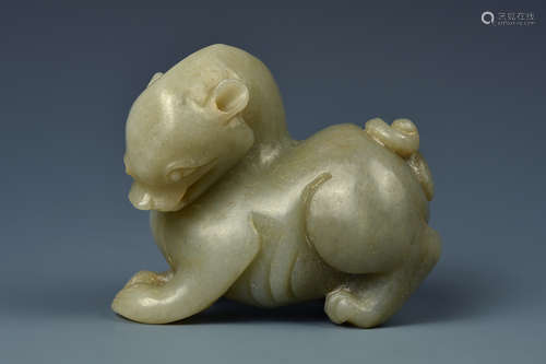 CARVED JADE BEAST QING DYNASTY