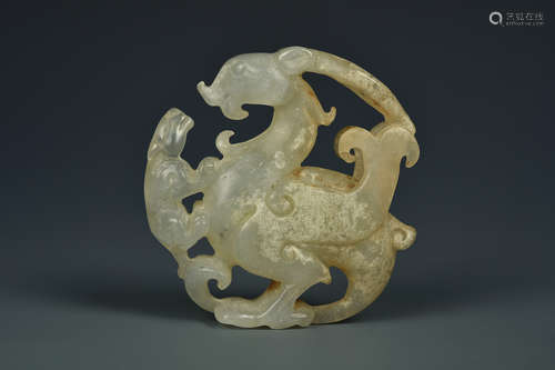 WHITE JADE DRAGON HAN DYNASTY