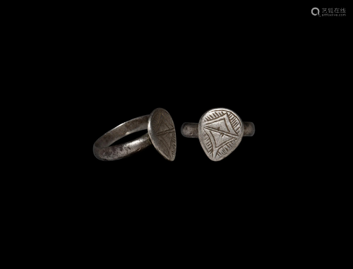 Medieval Silver Ring with Lozenge