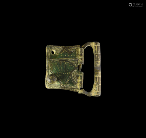 Medieval Gilt Buckle with Scallop Shell